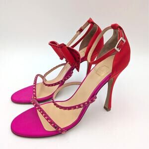 Nalebe by Amina Means Malika Dimante Crystal Sandal Red/Pink Size US11-11.5 EU42